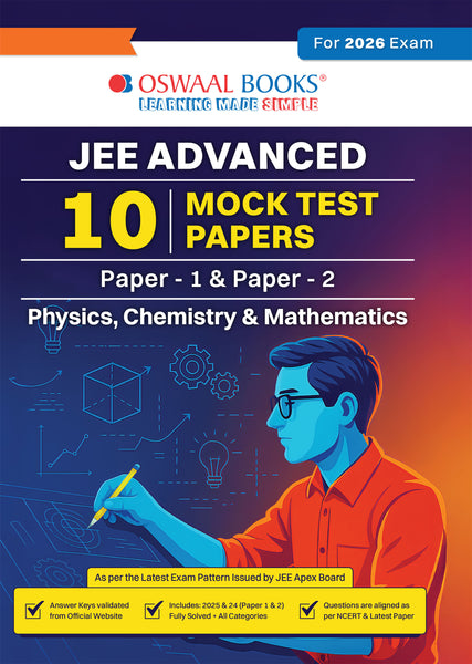 JEE Advance 10 Mock Test Papers (Paper-1 & Paper-2) Physics, Chemistry, Mathematics (For 2026)