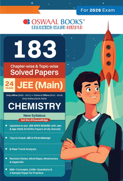 183 Chapter-wise & Topic-wise Solved Papers JEE (Main) | Online (2012-2025) & Offline (2002-2018) | Chemistry Book | For 2026 Exams