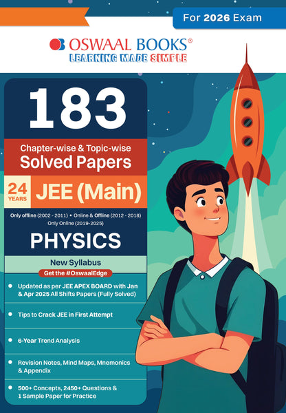 183 Chapter-wise & Topic-wise Solved Papers JEE (Main) | Online (2012-2025) & Offline (2002-2018) | Physics Book | For 2026 Exams