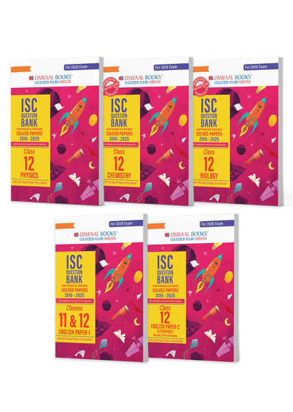 ISC Question Bank Chapter-wise Topic-wise Class 12 (Set of 5 Books) Physics, Chemistry, Biology, English Paper-1 & 2 For 2026 Board Exams