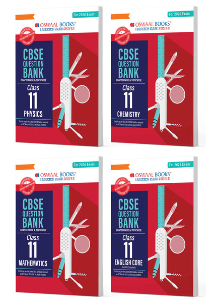 CBSE Question Bank Class 11 Set of 4 Books | Physics | Chemistry | Mathematics | English Core | Chapterwise & Topicwise Solved Papers| For 2026 Exams