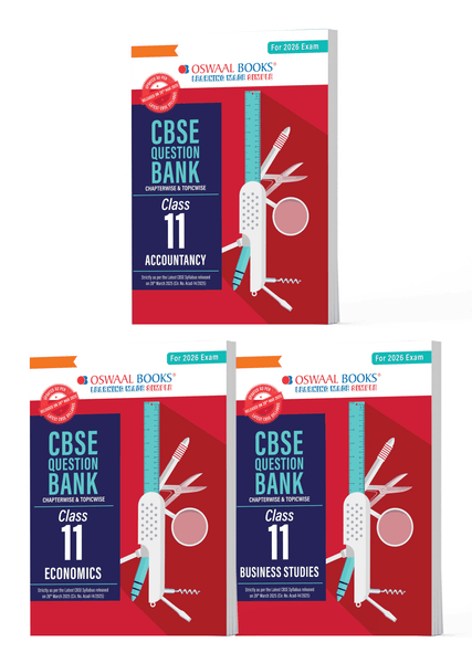CBSE Question Bank Class 11 Set of 3 Books Accountancy, Economics and Business Studies Chapterwise & Topicwise Solved Papers | For 2026 Board Exams
