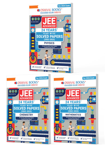 JEE Advanced 24 Years' Solved Papers (2002-2025) | Physics, Chemistry & Mathematics (Set of 3 Books) | For 2026 Exam