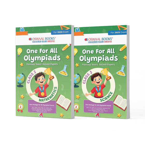 One For All Olympiad Chapter-wise Previous Years's Solved Papers, Prep-Guide Class 2 (Set of 2 Books) Maths & Science for 2025 Exam