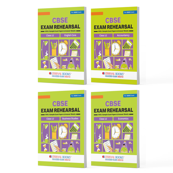 CBSE Exam Rehearsal Class 12 (Set of 4 Books) English, Accountancy, Business Studies & Economics For 2025 Board Exam