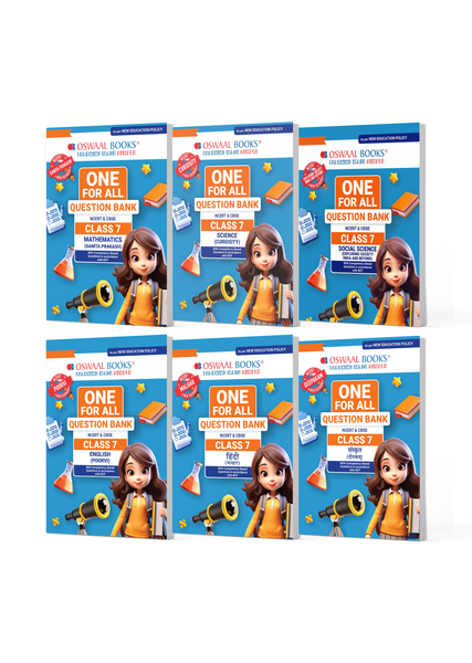 One For All Question Banks NCERT & CBSE Class 7 (Set of 6 Books) Mathematics, Science, Social Science, English, Hindi And Sanskrit (For Latest Exam)