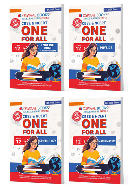 CBSE & NCERT One For All Class 12 | English | Physics |Chemistry | Mathematics (Set Of 4 Books) For 2026 Board Exam