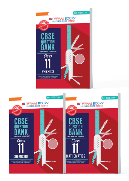 CBSE Question Bank Class 11 Set of 3 Books Physics, Chemistry and Maths Chapterwise & Topicwise Solved Papers | For 2026 Board Exams