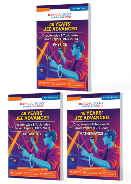 JEE Advanced 48 Years' Solved Papers (1978-2025) | Physics, Chemistry & Mathematics (Set of 3 Books) | For 2026 Exam