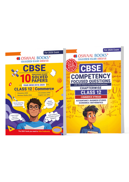 CBSE 10 Years' Solved Papers and Competency Focused Questions Chapter-wise Class 12 Commerce (Set of 2)