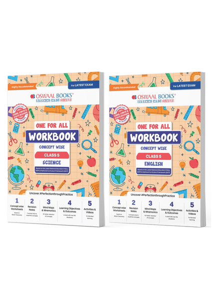 One For All Workbook Concept Wise Class-5 Science & English (Set Of 2 Books) (For Latest Exam)
