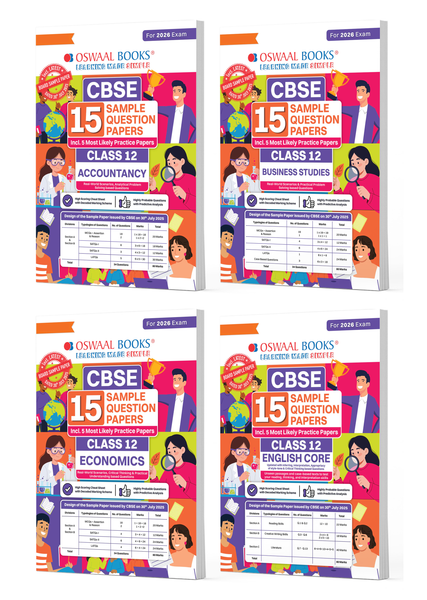 CBSE Sample Question Papers Class 12 Accountancy, Business Studies, Economics & English Core (Set of 4 Books) (For Board Exams 2026)