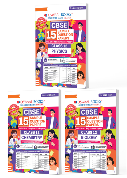 CBSE Sample Question Papers Class 12 Physics, Chemistry & Biology (Set of 3 Books) (For Board Exams 2026)