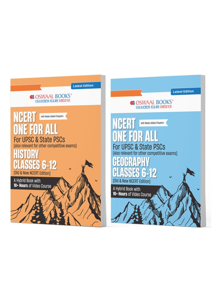 NCERT One for All Book For UPSC and State PSCs History and Geography (Set of 2 Books) (Old and New NCERT Edition) Latest Edition