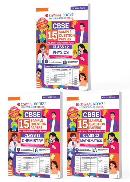 CBSE Sample Question Papers Class 12 Physics, Chemistry & Mathematics (Set of 3 Books) (For Board Exams 2026)