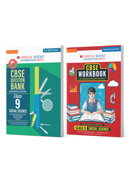 CBSE Question Bank + CBSE Workbook Class 9 Social Science (Set of 2 Books) Updated As Per NCF For Latest Exam