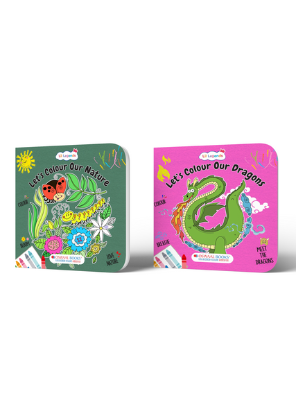 Nature & Dragons Colouring Book Set – 2 Kids Activity Books for Creative Learning & Fun
