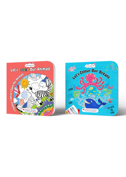 Animals & Ocean Colouring Book Set – 2 Kids Activity Books for Creative Learning & Fun