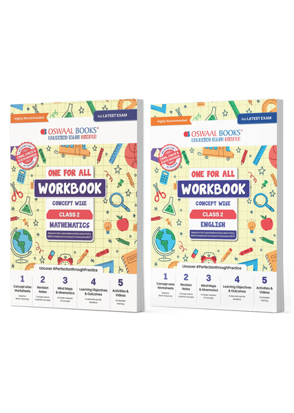 One For All Workbook Concept Wise Class-2 Mathematics & Engish (Set Of 2 Books) (For Latest Exam)