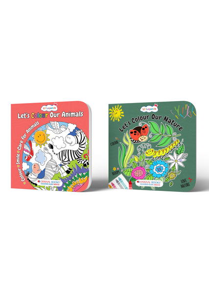 Animals & Nature Colouring Book Set – 2 Kids Activity Books for Creative Learning & Fun