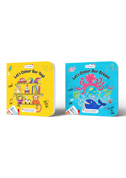 Toys & Ocean Colouring Book Set – 2 Kids Activity Books for Creative Learning & Fun