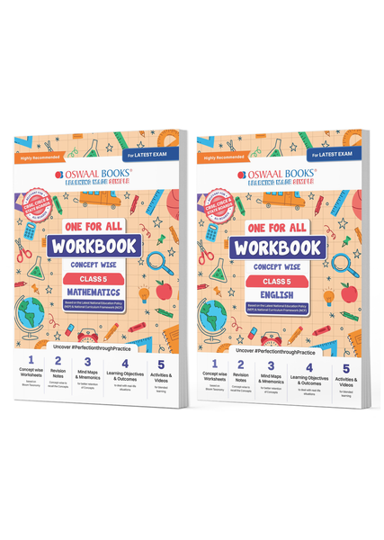 One For All Workbook Concept Wise Class-5 Mathematics & Engish (Set Of 2 Books) (For Latest Exam)