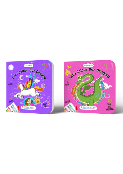 Dreams & Dragons Colouring Book Set – 2 Kids Activity Books for Creative Learning & Fun