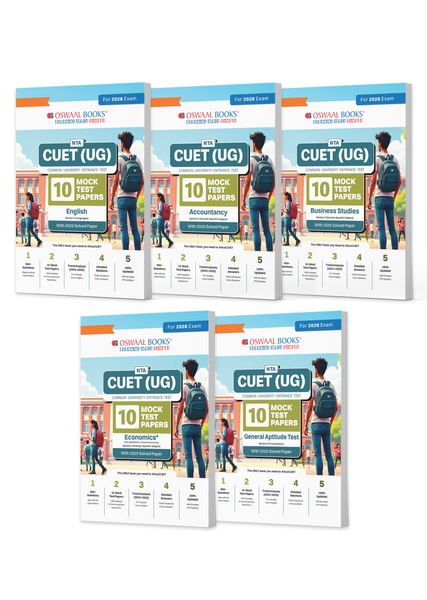 NTA CUET (UG) Mock Test Papers | English, Accountancy, Business Studies, Economics & General Aptitude Test (Set of 5 Books) | For 2026 Exam