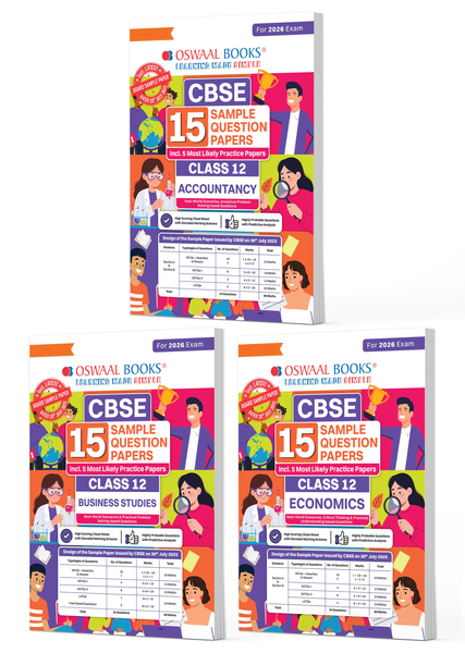 CBSE Sample Question Papers Class 12 Accountancy, Business Studies & Economics (Set of 3 Books) (For Board Exams 2026)