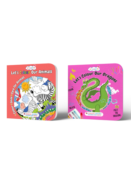 Animals & Dragons Colouring Book Set – 2 Kids Activity Books for Creative Learning & Fun