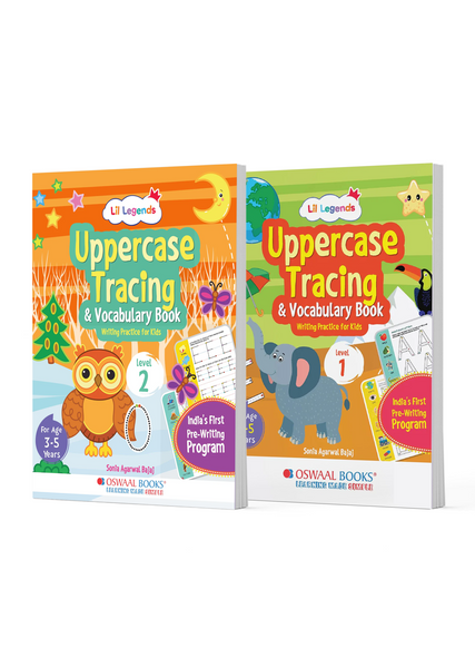 Uppercase & Lowercase Letter Tracing and Vocabulary Books | 2‑Book Set for Kids Ages 3‑5 | ABC Writing Practice & Preschool Activity