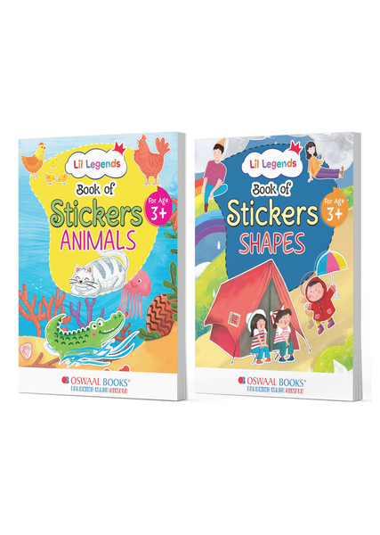Sticker Books for Kids Age 3+ | 2-Book Combo: Animals & Shapes | Fun Learning Activity