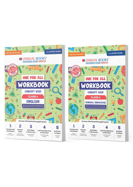 One For All Workbook Concept Wise Class-4 English & General Knowledge (Set Of 2 Books) (For Latest Exam)