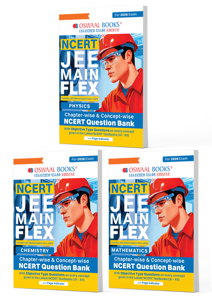NCERT JEE (Main) FLEX | Chapter-wise & Topic-wise NCERT Objective Question Bank (Set of 3 Books) – Physics, Chemistry & Mathematics