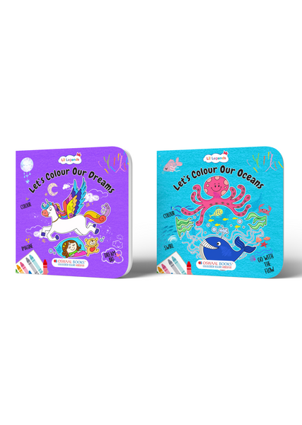 Dreams & Ocean Colouring Book Set – 2 Kids Activity Books for Creative Learning & Fun