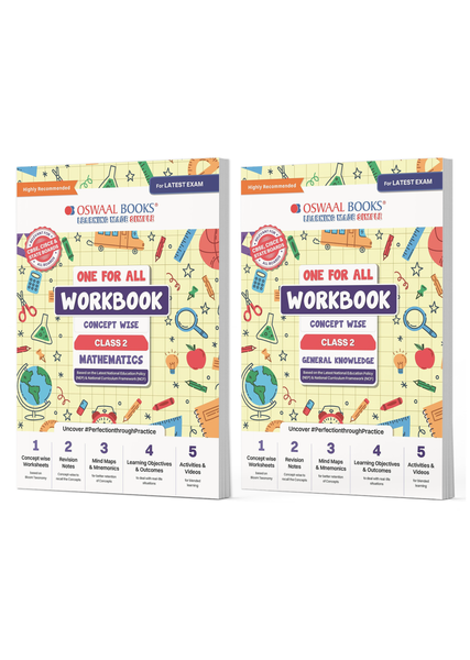 One For All Workbook Concept Wise Class-2 Mathematics & General Knowledge (Set Of 2 Books) (For Latest Exam)