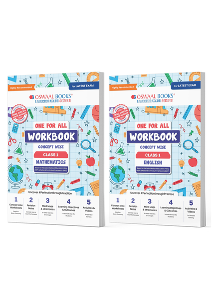 One For All Workbook Concept Wise Class-1 Mathematics & English (Set Of 2 Books) (For Latest Exam)