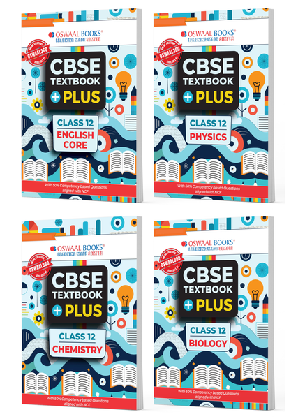 CBSE Textbook Plus for English Core, Physics, Chemistry & Biology Class 12 (Set of 4 Books) For 2026 Exam