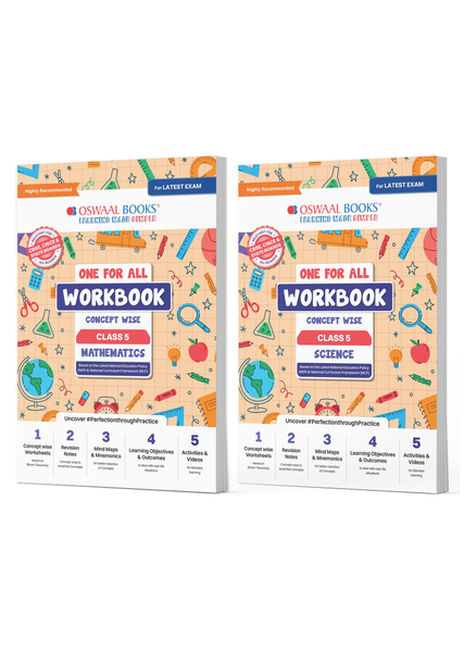One For All Workbook Concept Wise Class-5 Mathematics & Science (Set Of 2 Books) (For Latest Exam)