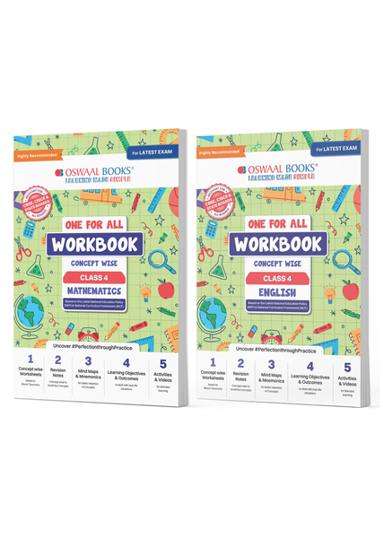 One For All Workbook Concept Wise Class-4 Mathematics & Engish (Set Of 2 Books) (For Latest Exam)