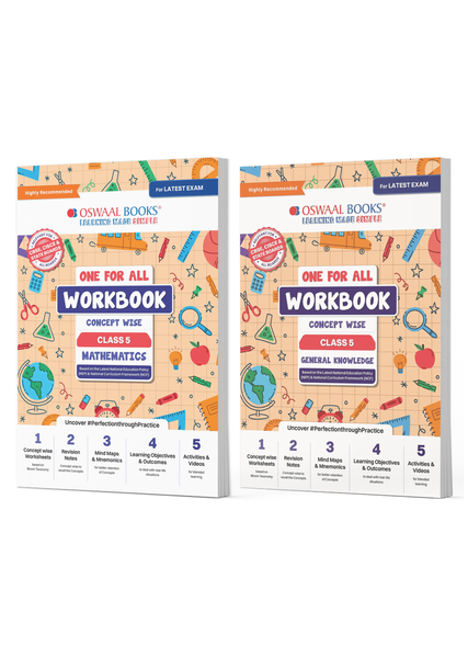 One For All Workbook Concept Wise Class-5 Mathematics & General Knowledge (Set Of 2 Books) (For Latest Exam)