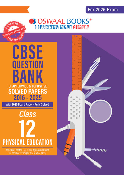 Oswaal CBSE Question Bank Chapterwise and Topicwise Solved Papers Class 12 Physical Education For Exam 2026