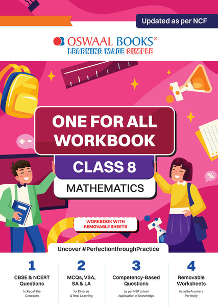NCERT & CBSE One for all Workbook | Mathematics | Class 8 | Updated as per NCF | MCQ's | VSA | SA | LA | For Latest Exam
