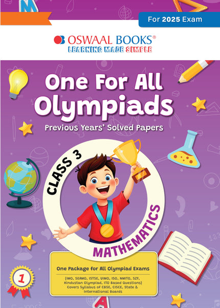 One for All Olympiads Chapter-wise Previous Years' Solved Papers, Prep-Guide Class 3 Mathematics For 2025 Exam