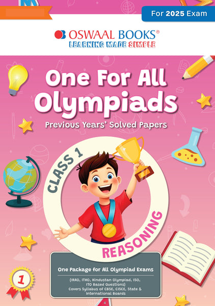 One for All Olympiads Chapter-wise Previous Years' Solved Papers, Prep-Guide Class 1 Reasoning For 2025 Exam