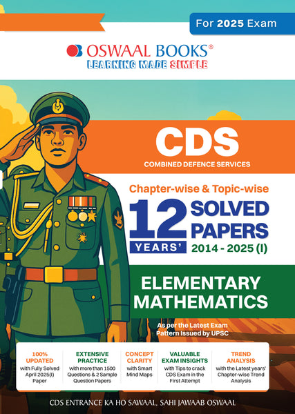 CDS (Combined Defence Services) Chapter-wise & Topic-wise 12 Years' Solved Papers 2014-2025 (I) | Elementary Mathematics | For 2025 Exam