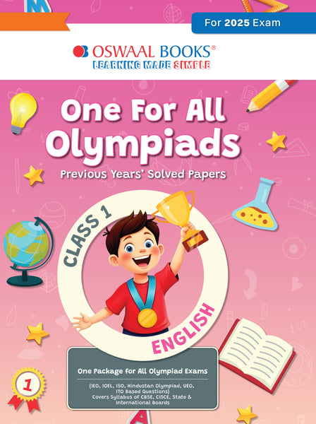 One for All Olympiads Chapter-wise Previous Years' Solved Papers, Prep-Guide Class 1 English For 2025 Exam