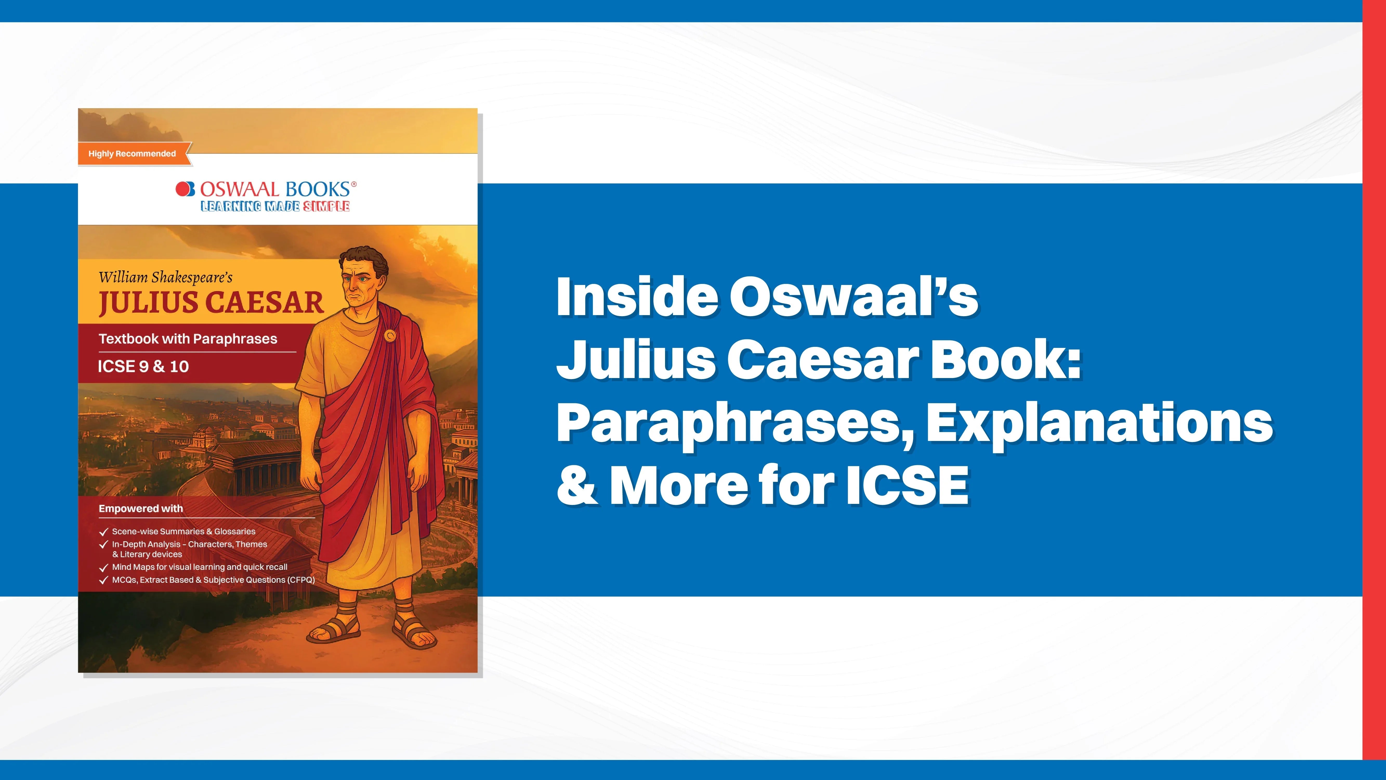 Inside Oswaal’s Julius Caesar Book: Paraphrases, Explanations & More for ICSE