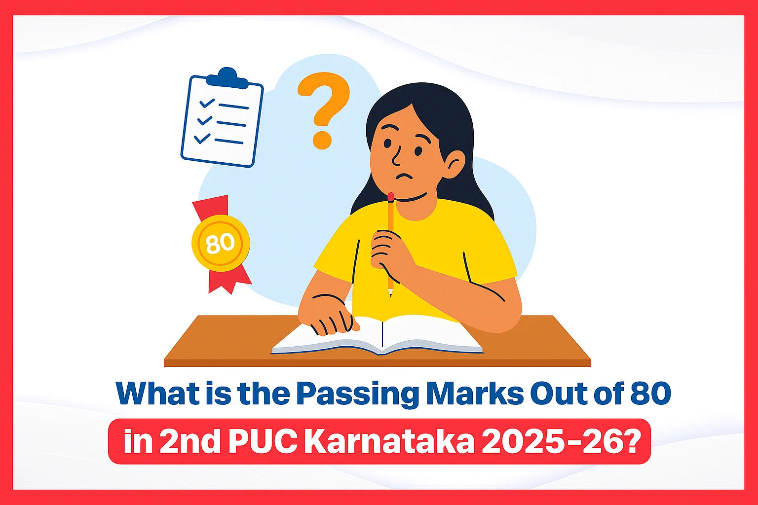 What is the Passing Marks Out of 80 in 2nd PUC Karnataka 2025-26?