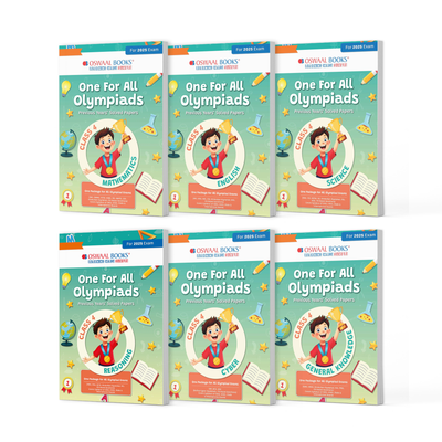 One For All Olympiad Chapter-wise Previous Years' Solved Papers, Prep-Guide Class 4 (Set of 6 Books) Maths, English, Science, Reasoning, Cyber & General Knowledge (For 2025 Exam)